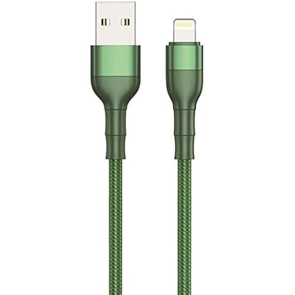 USB-kabel - 2GO - A till Lightning - 100 cm - Grön - Synk &amp; Ladda