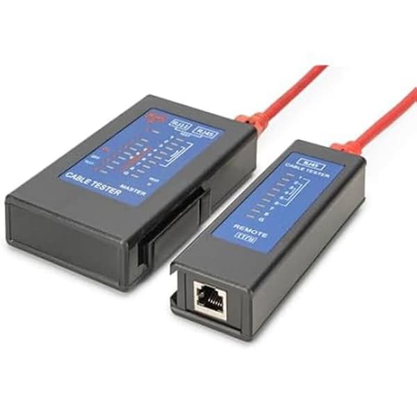 Nätverkskabeltestare - DIGITUS - RJ45 & RJ11 - PoE-test - Avskärmningdetektering - Robust hölje