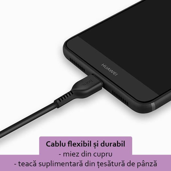 Hoco - Flash datakabel (X20) - USB-A till Lightning, 10W, 2,4A, 1,0m - Svart