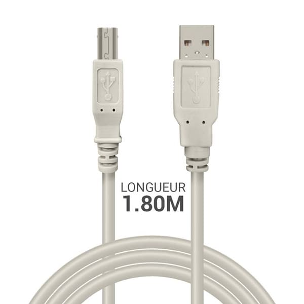 USB-kabel för skrivare - Okänt märke - 1.8m - USB 2.0 - Svart