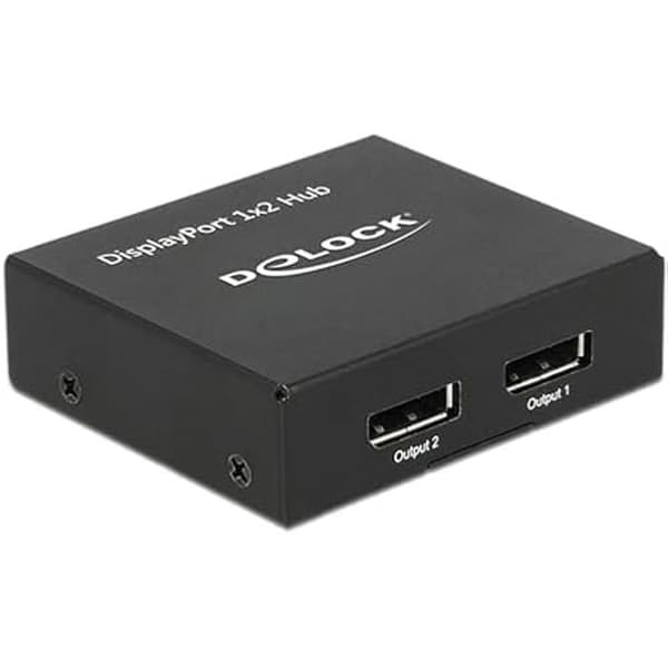 Videodistributör - DELOCK - 87691 - 2X DisplayPort - Upplösning 3840x2160 - Färg Svart