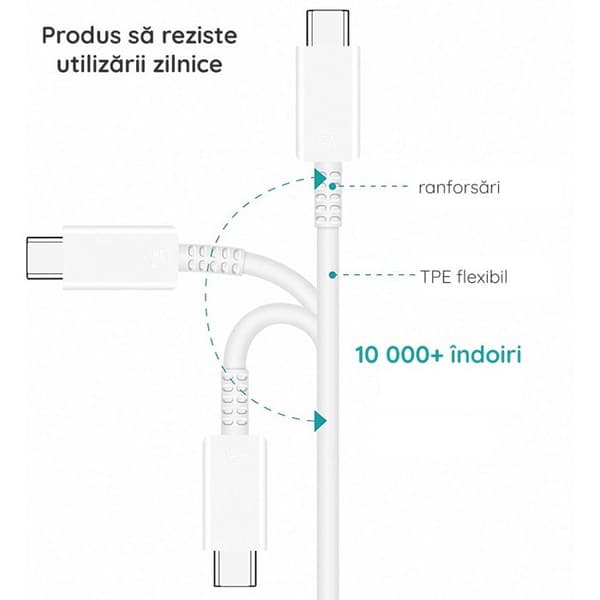 Samsung EP-DN975 cabluri USB 1m 2.0 USB C Alb