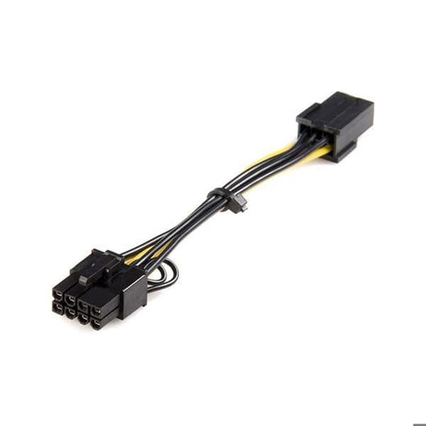 Strömförsörjningadapterkabel - STARTECH - PCI Express - 6 pinnar till 8 pinnar - 15 cm - Gul