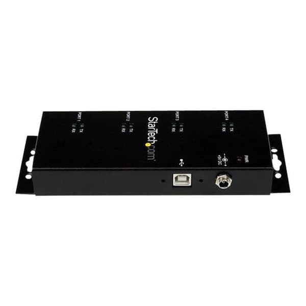STARTECH.COM 4-ports USB till seriell DB9 RS232 Adapter Hub - Industriell DIN-skena montering och väggfäste - Seriell adapter - USB 2.0