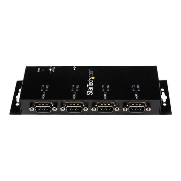 STARTECH.COM 4-ports USB till seriell DB9 RS232 Adapter Hub - Industriell DIN-skena montering och väggfäste - Seriell adapter - USB 2.0