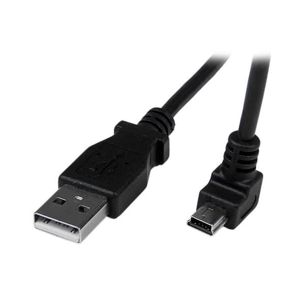 Mini USB-A till Mini B-kabel vinklad 90° nedåt - STARTECH - 2m - Dubbelskärmad - 90 graders kontakt