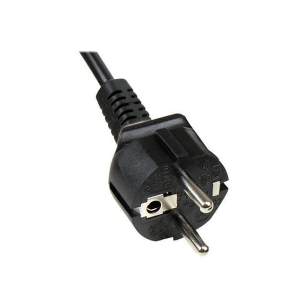 1m Schuko CEE7 till C5 nätsladd - 1m Schuko CEE7 till C5 Cloverleaf nätsladd - M/F - Svart
