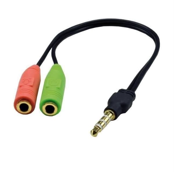 Ljudadapter 3.5 mm - MCL - 4 kontakter - 20 cm - Mikrofon- och hörlursanslutning