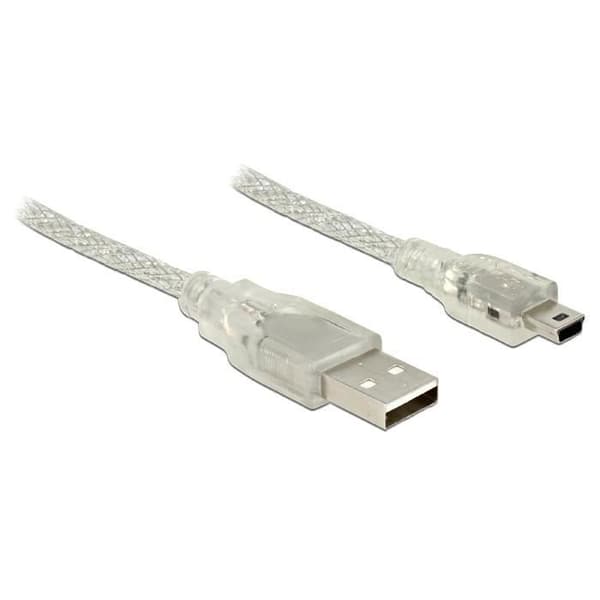 DeLOCK 0,5 m, USB2.0-A/USB2.0 Mini-B USB-kabel 0,5 m 2,0 USB A Mini-USB B Transparent ( - USB-kabel - Mini-USB, Typ B [M] till USB [M
