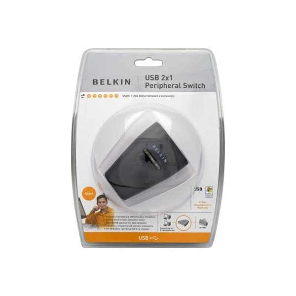 Belkin 2x1 USB Peripheral Switch USB Periferal Sharing Switch 2 x USB stationär dator