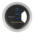 Miniatyrbild 1 av 3: DeLock In-Desk Hub 3 portar USB 3.0 + 2 kortplatser SD-kortläsare Hub 3 x SuperSpeed USB 3.0 stationär dator