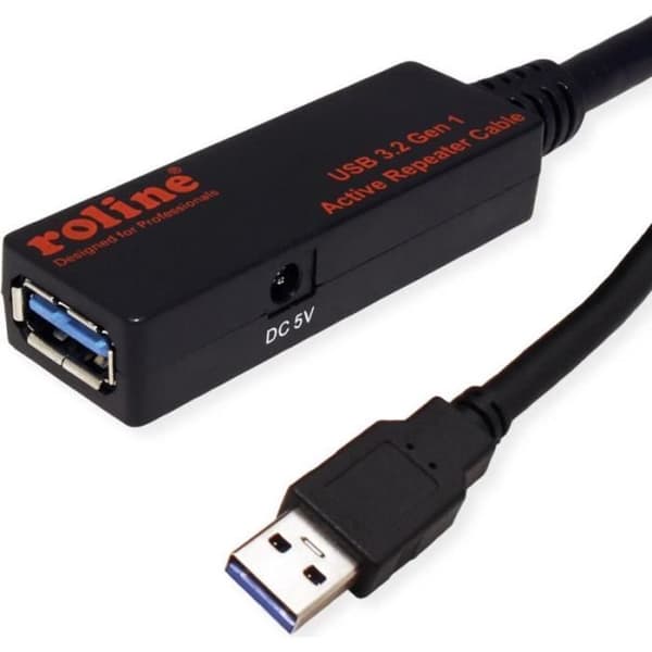 ROLINE USB-kabel 20m USB 3.2 Gen 1 (3.1 Gen 1) USB A Schwarz () - 12.04.1072