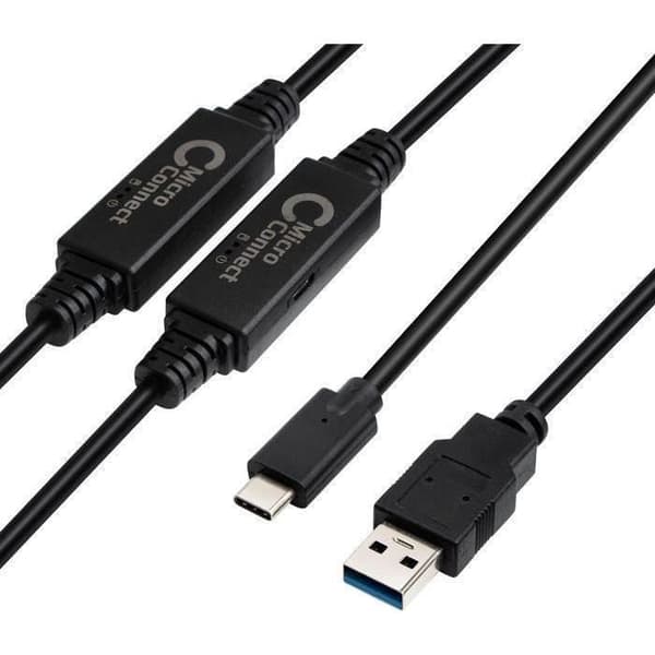 MicroConnect USB-kabel 10m USB 3.2 Gen 1 (3.1 Gen 1) USB A USB C Schwarz () - USB3.1CA10AMP