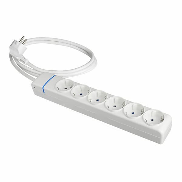 Ellist 6 Tomas-uttag utan brytare Solera 8016p 250 V 16 A (1,5 m)