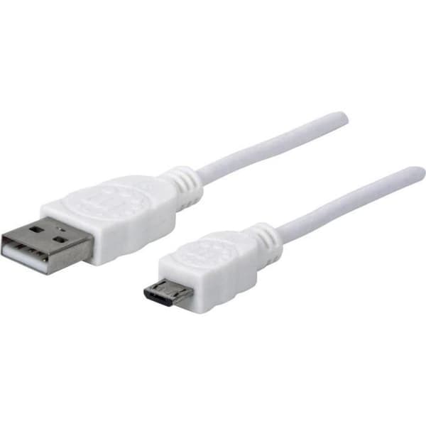 USB-anslutningskabel - Manhattan - Typ A hane - Micro-B hane - 1 m - Svart