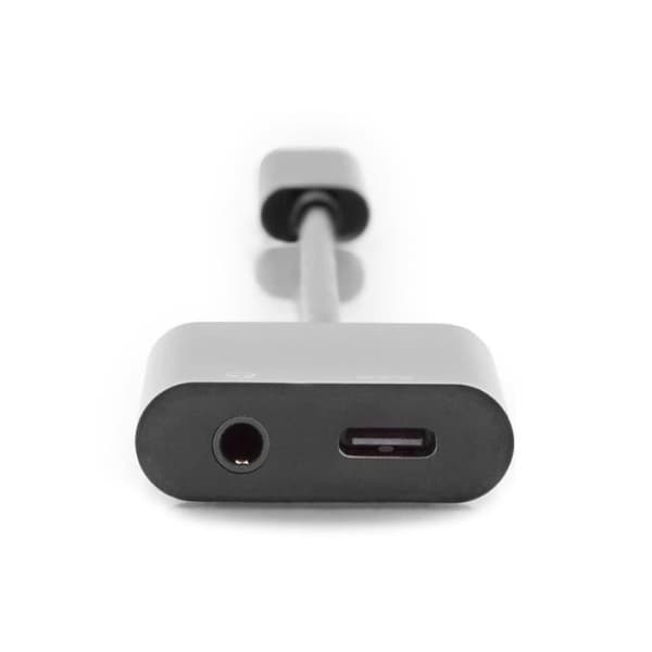 Digitus AK-300400-002-S, USB 3.0 (3.1 Gen 1) Typ-C, 3.5 mm, USB 3.0 (3.1 Gen 1) Typ-C, Svart, Svart, 0,2 m, 5 A
