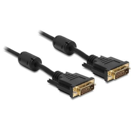 DVI-kabel - DeLOCK 83191 - 3m - Räfflade skruvar - Ferritkärna