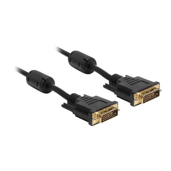 DVI-kabel - DeLOCK 83191 - 3m - Räfflade skruvar - Ferritkärna