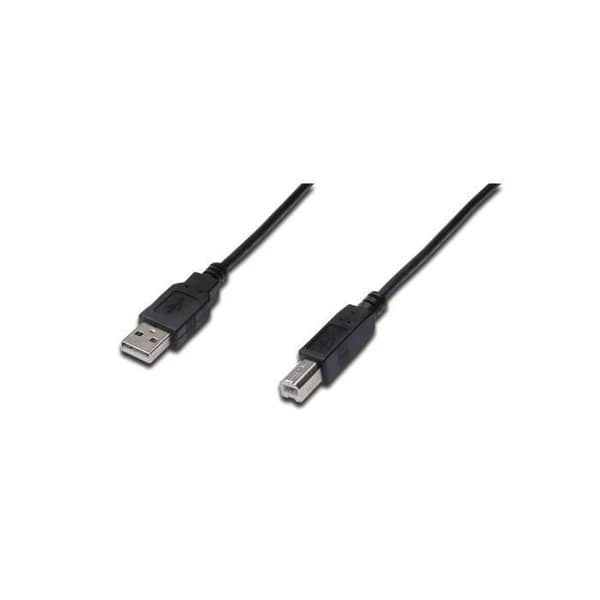 USB 2.0 anslutningskabel. typ A B M/M.1,8m. Svart.