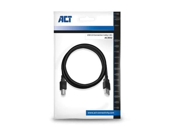 ACT USB 2.0 A hane - B hane anslutningskabel - 1,8 m