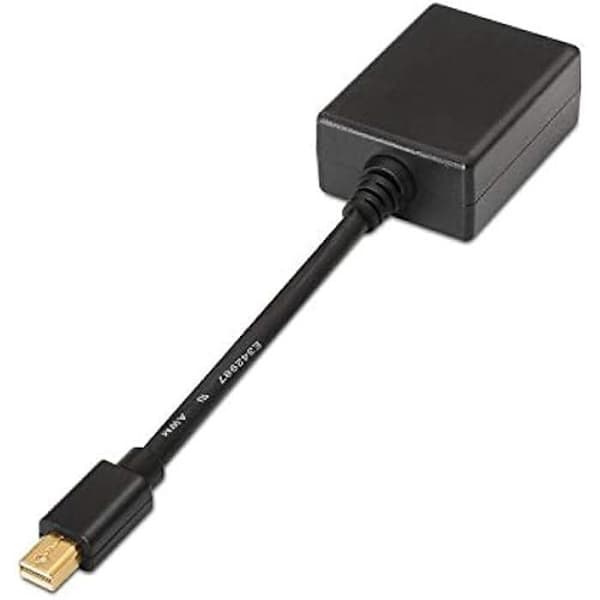 AISENS A125-0135 Mini DP till SVGA-omvandlare - Svart - 24K guldpläterad kontakt - Längd 15 cm