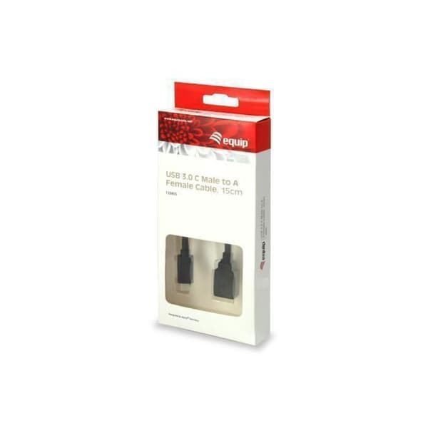 Utrusta 133455, 0,15 m, USB C, USB A, 3.0 (3.1 Gen 1), Hane-Kvinna, Svart