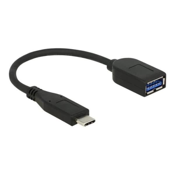 USB Typ A (F) till USB-C (M)-adapter - DELOCK - USB 3.1 Gen 2 - 10 cm - Svart