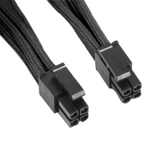 SilverStone SST-PP07-EPS8B - 30 cm EPS 8-stift till EPS / ATX 4 + 4-stifts Sleeve-förlängningskabel, svart