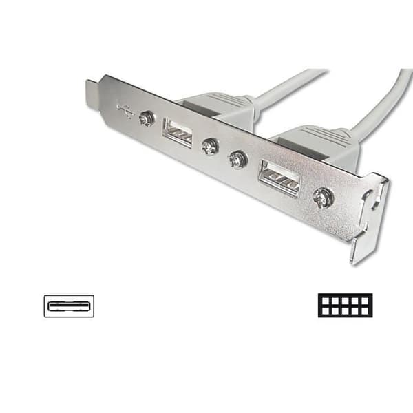 USB-kortplatsfästekabel. 2x typ A-2x5pin IDC F/F.