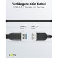 Miniatyrbild 3 av 3: USB 3.0 kopplingssladd - Odefinierad märke - Super hög hastighet - Tredubbel skärmning - Svart