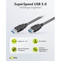 Miniatyrbild 2 av 3: USB 3.0 kopplingssladd - Odefinierad märke - Super hög hastighet - Tredubbel skärmning - Svart