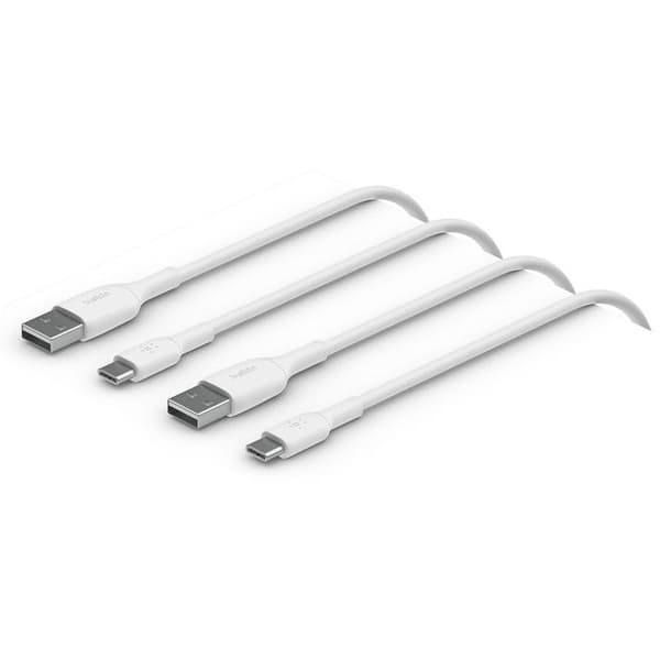 1X2 BELKIN USB-C-USB-A PVC-KABEL 1M, 2PACK WHITE CAB001BT1MWH2PK