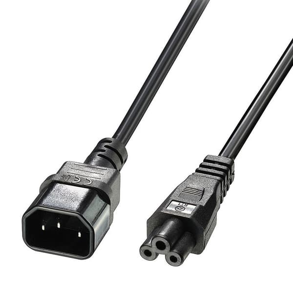 Lindy Förlängningsströmkabel IEC 60320 C14 till IEC 60320 C5 2 m gjuten