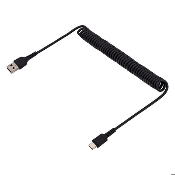 StarTech.com 1m USB till USB-C-kabel - Heavy Duty Coiled USB-C USB-sladd - Heavy Duty Aramid Fiber USB-A till USB-C-kabel