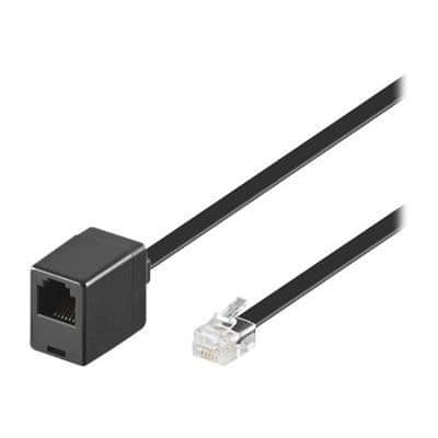 Modulär 6-polig RJ12 förlängningskabel - Wentronic - 3m - Svart
