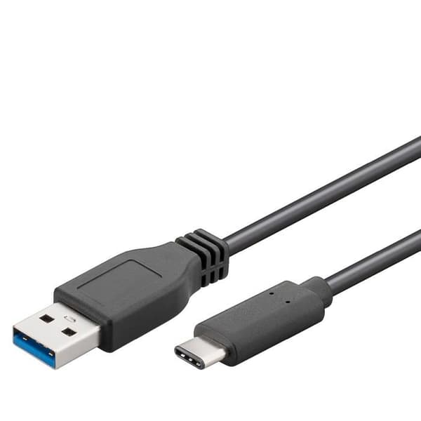 goobay USB-C kabel - 3m svart - central kopparledare