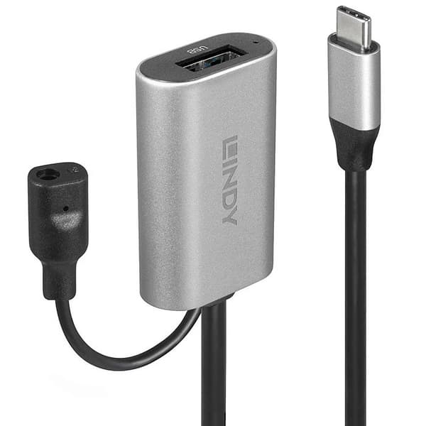 Lindy USB-C förlängningskabel för USB typ A - 5m - Skärmad - Rund - 2 års garanti