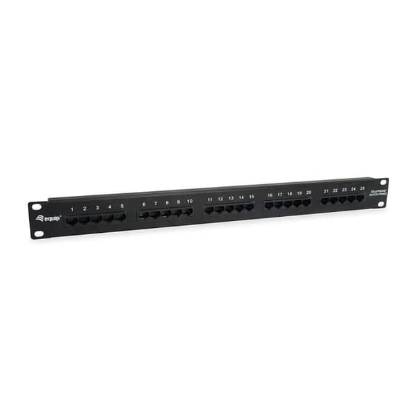 Utrusta Patch bay 1U - Patch bays (RJ-45, Cat3, Black, 1U, CE, 483 mm) - 125298 Svart
