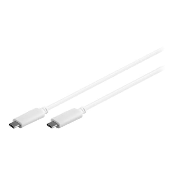 MicroConnect USB-kabel USB-C (M) till USB-C (M) USB 3.1 1 m vit