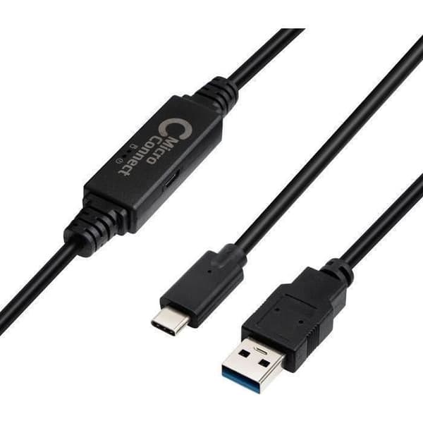 MicroConnect USB-C till USB 3.0 A-kabel - 5 m USB-kabel USB 3.2 Gen 1 (3.1 Gen 1) USB C USB A Schwarz () - USB3.1CA5AMP