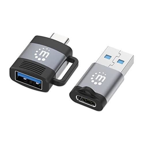 MANHATTAN-PAKET MED 2 USB-C TILL USB-A ADAPTERS OCH USB-A VE ADAPTER