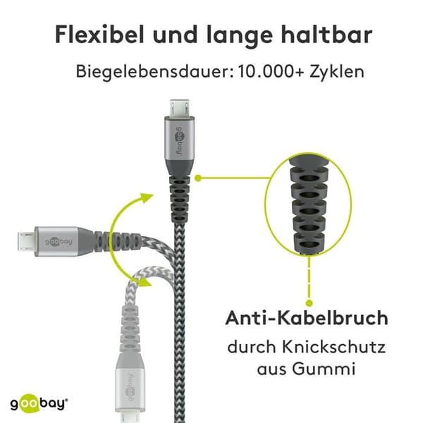 Goobay USB 3.0 till Micro USB-kabel - grå - 1 m