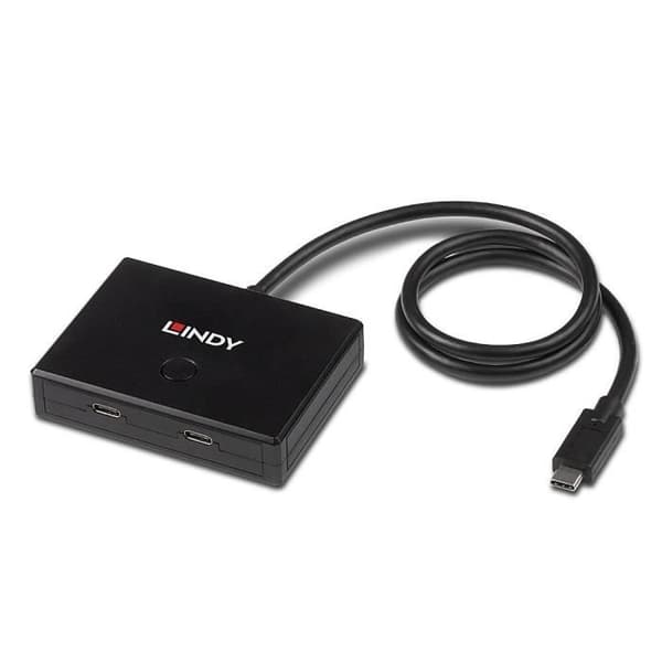 TVÅVÄGS SWITCH USB 3.2 GEN 1 TYP C, 2 LINDY-PORTAR