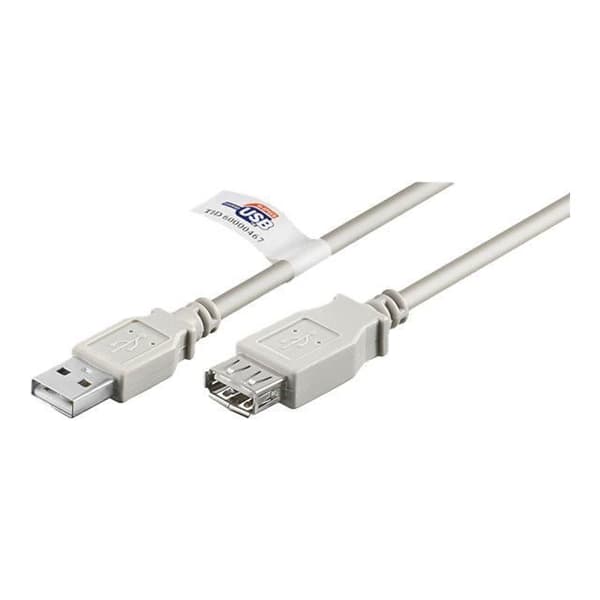 USB 2.0 förlängningssladd grå 3m
