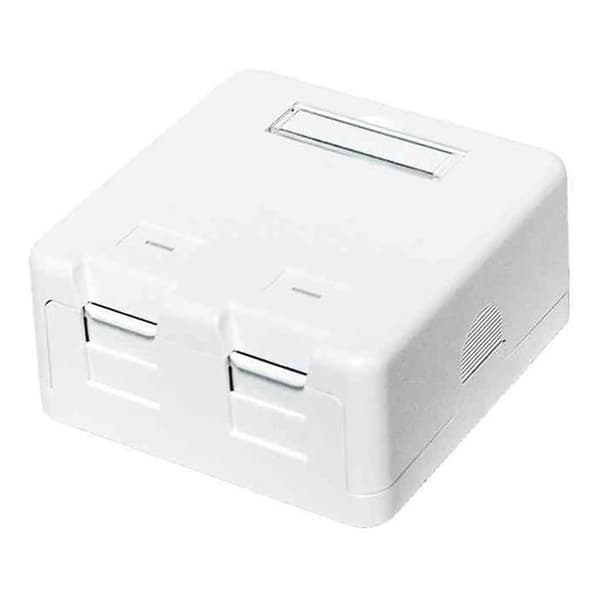 Ytmonterad låda för 2-portars keystone-modul Vit