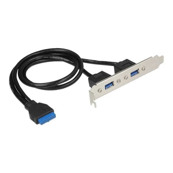 USB-panel - DeLOCK - Slotbracket - USB 3.0 - Type-A hon - Svart Svart, Blå, Silver