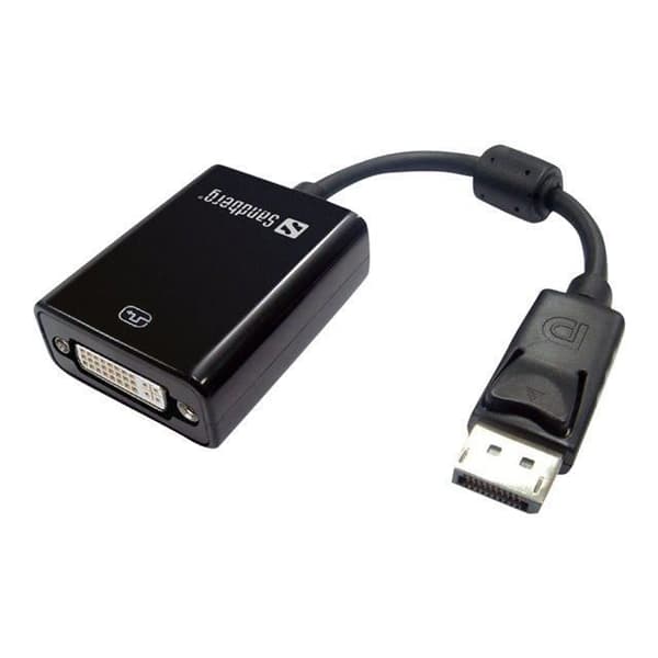 DisplayPort-kabel - SANDBERG - 508-45 - DisplayPort (M)-kontakt - DVI-I (F) - Svart