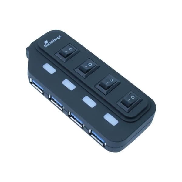 MediaRange MRCS504 - Koncentrator (hub) - 4 x SuperSpeed USB 3.0 - Stationär dator
