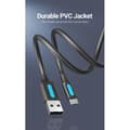 Miniatyrbild 2 av 4: Ventilation - USB/Micro-USB-kabel med PVC-jacka för snabb laddning och dataöverföring - Svart/Blå