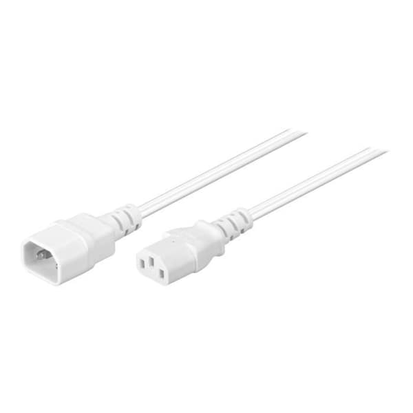 goobay strömkabel IEC 60320 C13 till IEC 60320 C14 AC 250V 10A 3m Vit